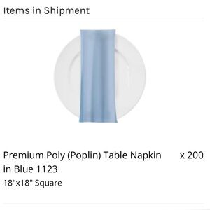 200 Dusty Blue dinner napkins